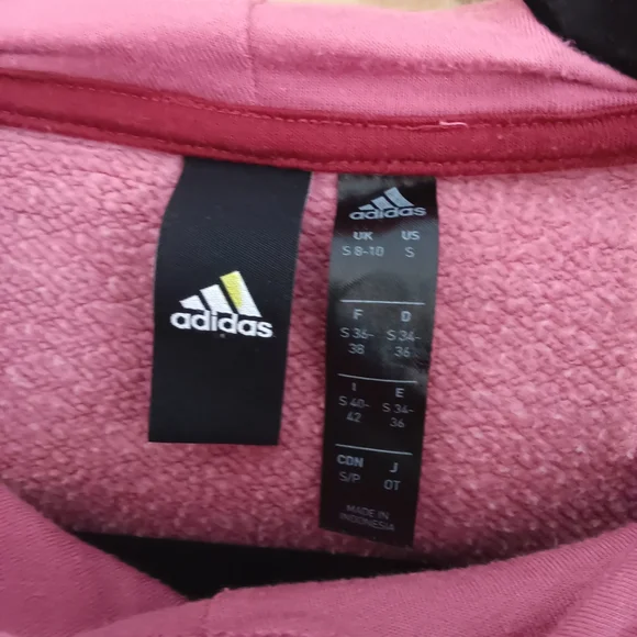 Adidas Pink Maroon Logo Hoodie - Picture 2 of 3